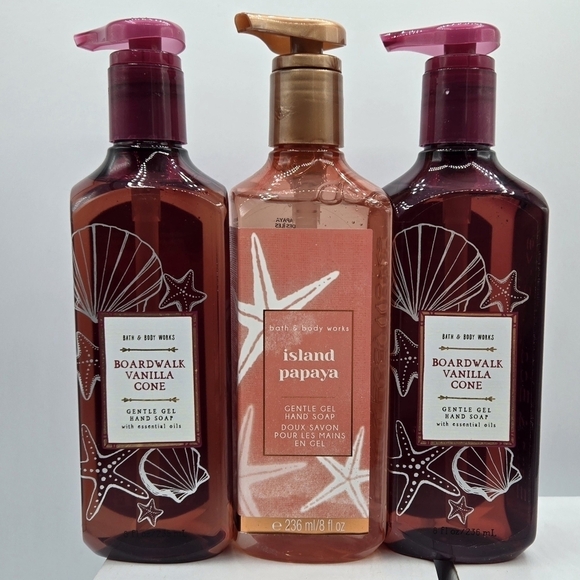 Bath & Body Works Boardwalk Vanilla Cone & Island Papaya Gentle hand Soap Bundle - Picture 1 of 4